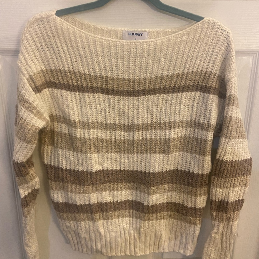 Old Navy cream and tan sweater size extra small